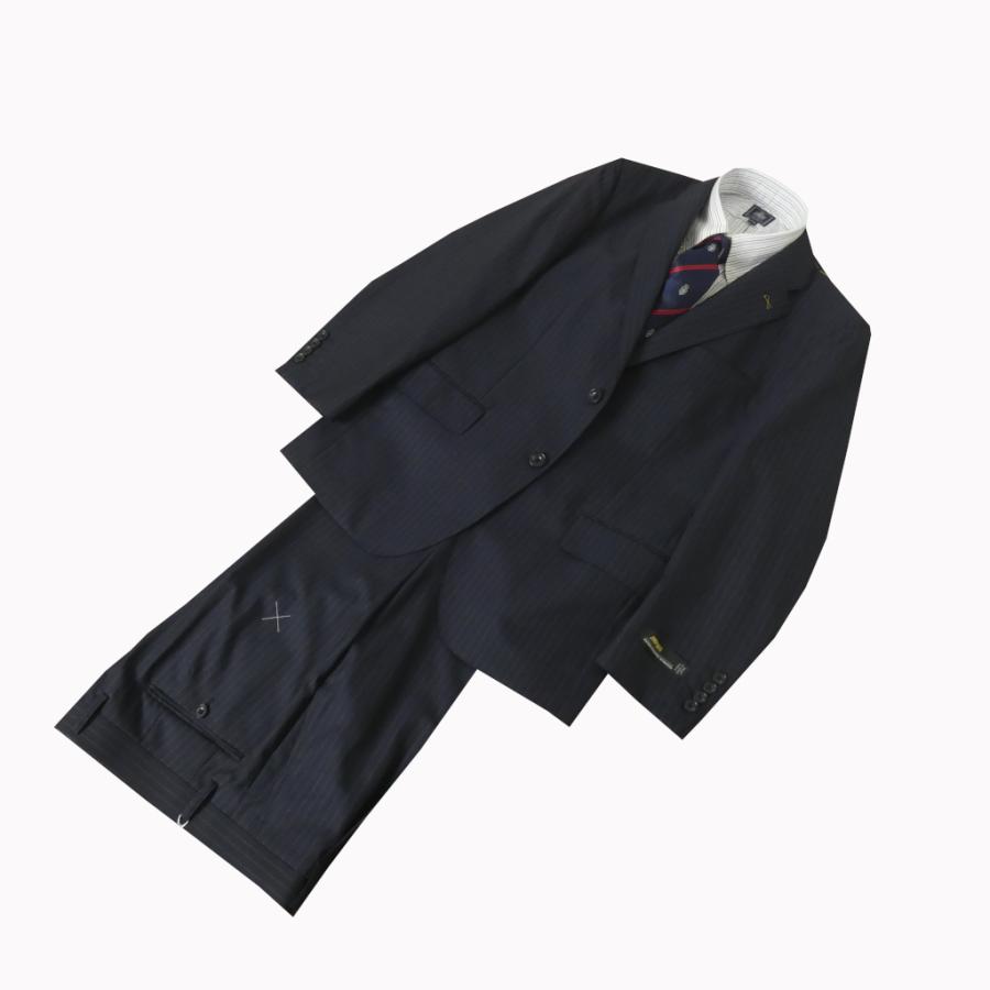 MIYUKI ミユキ スーツ メンズ 春夏 2つボタン ネイビー ストライプ