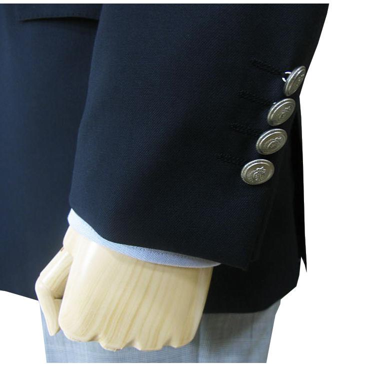 秋冬春 紺ブレザー ネイビーブレザー 3つボタン ジャケット 銀