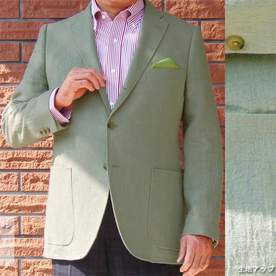 春夏ジャケット メンズテーラード ブレザー 3つボタン 麻100 しわ加工 カーキ系 3612 Oxford Classic Premiumline Wassj3612wysyy Trad House Fukiya 通販 Yahoo ショッピング