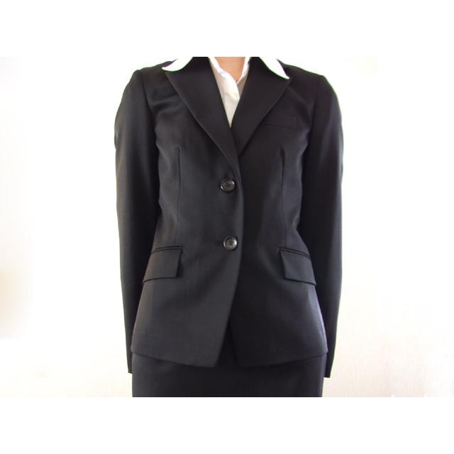 黒 テーラードジャケット 二つボタンスーツ レディース 春夏 2つボタン ジャケット 黒 0109 13号 : TRAD HOUSE
