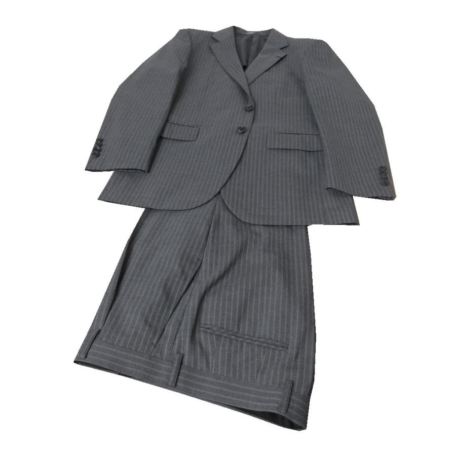 シングルスーツ メンズ 春夏 ストライプ グレー 0215 AB4サイズ LEGMAN