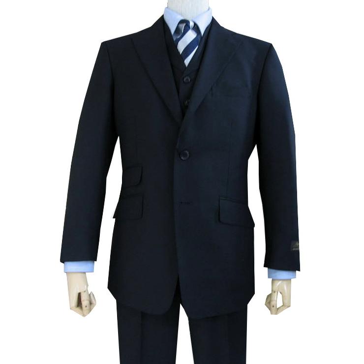 春夏秋 3ピーススーツ ネイビースーツ メンズ 濃紺無地 5488 TheoDore