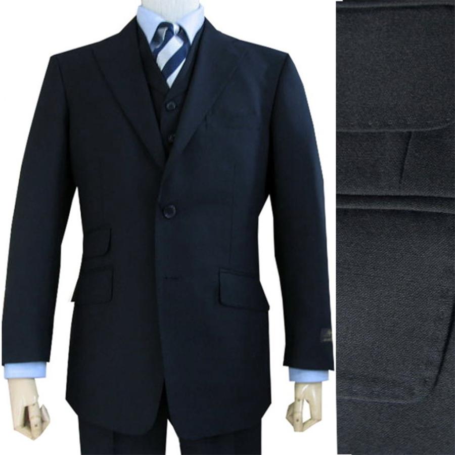 春夏秋 3ピーススーツ ネイビースーツ メンズ 濃紺無地 5488 TheoDore