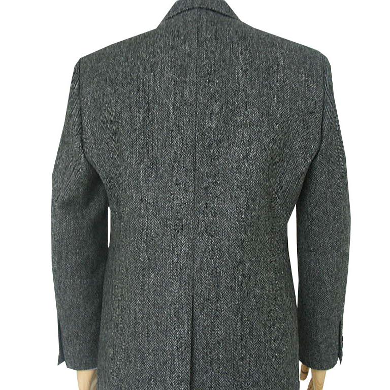 秋冬 MOON ツイード ジャケット グレーヘリンボーン 3つボタン メンズ