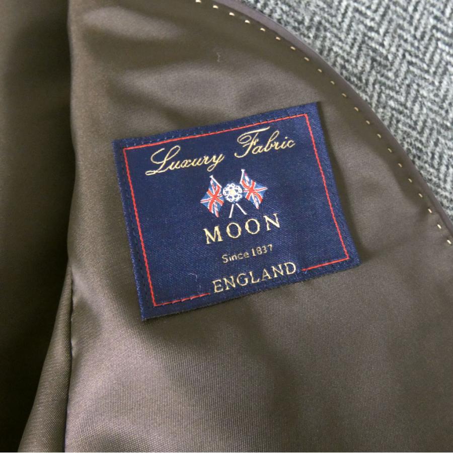 秋冬 MOON ツイード ジャケット グレーヘリンボーン 3つボタン メンズ