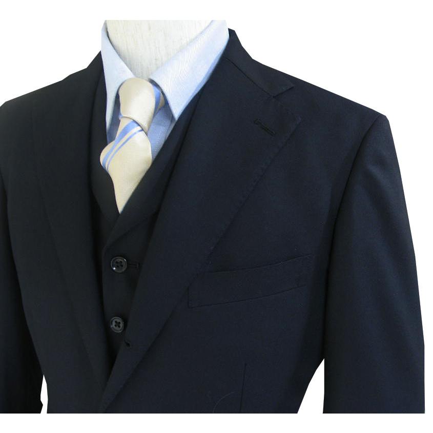 ［美品］VAN ヴァン　ネイビー スーツ　スリーピース 3ピーススーツ ネイビースーツ 段返り3つボタン メンズ 秋冬春