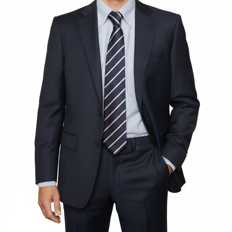 【美品】Ermenegildo Zegna ネイビー スラックス サイズ48 ZEGNA（ゼニア） シングルスーツ 2つボタン スーツ メンズ 秋冬春