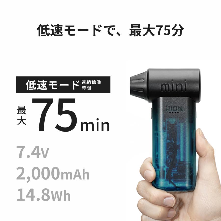 HID屋 ブロワーmini 小型 軽量 230g コードレス ケース付き 3段階風量
