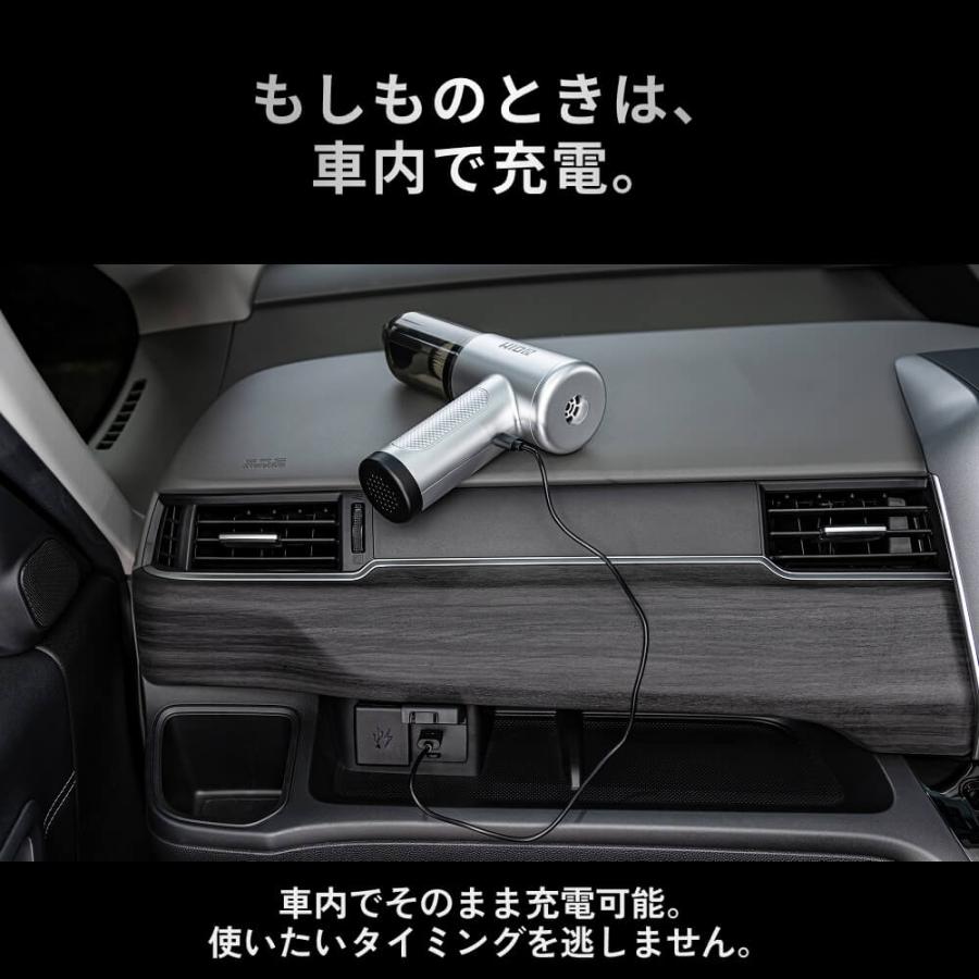 HID屋 ハンディクリーナー 車用掃除機 コードレス 強力吸引 充電式