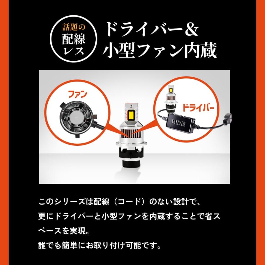 HID屋 LED ヘッドライト コードレス 配線なし D4S D2S D4R D2R
