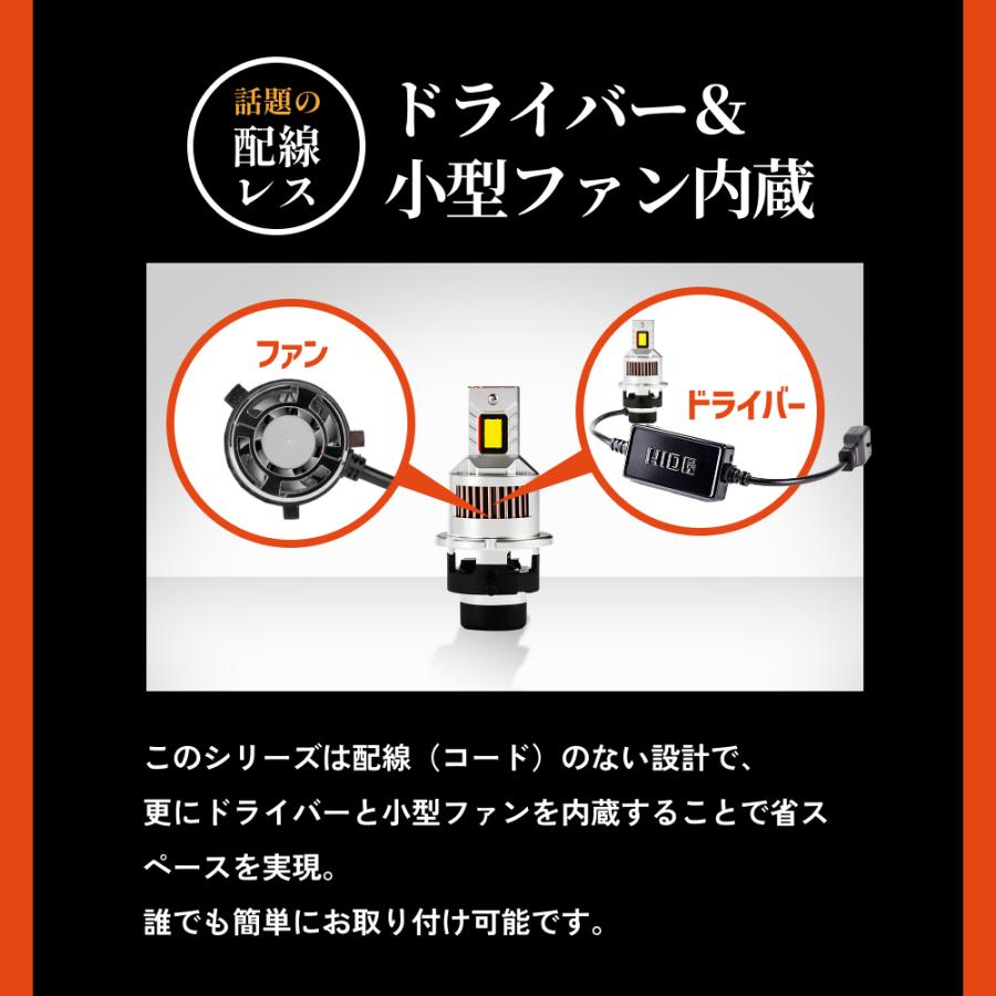 HID屋 LED ヘッドライト コードレス 配線なし D4S D2S D4R D2R DS