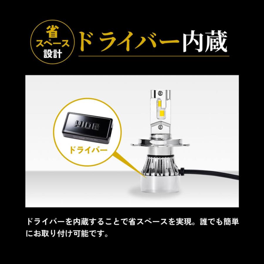 HID屋 爆光 LEDヘッドライト H4 32500cd(カンデラ) イエロー Hi/Lo H8