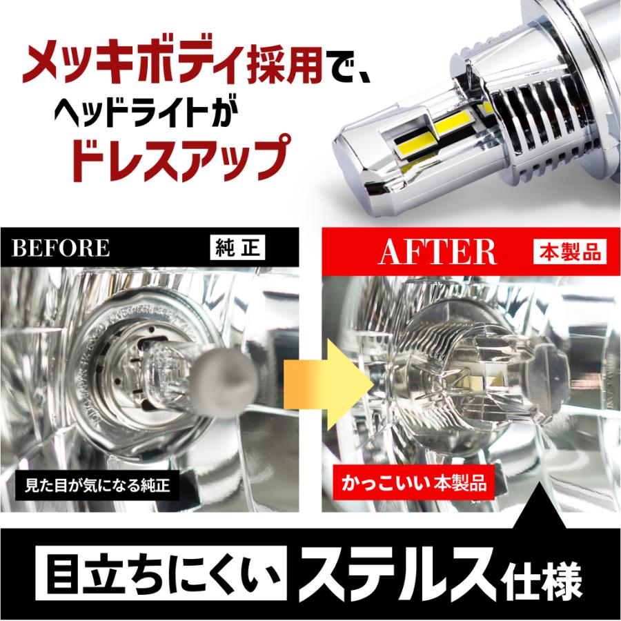 HID屋 バイク H4 LED バルブ 21600cd(カンデラ) ヘッドライト 配線レス Sシリーズ 車検対応 純正サイズ ファン付き 爆光 6500k 車検対応 交流車非対応｜tradingtrade｜05