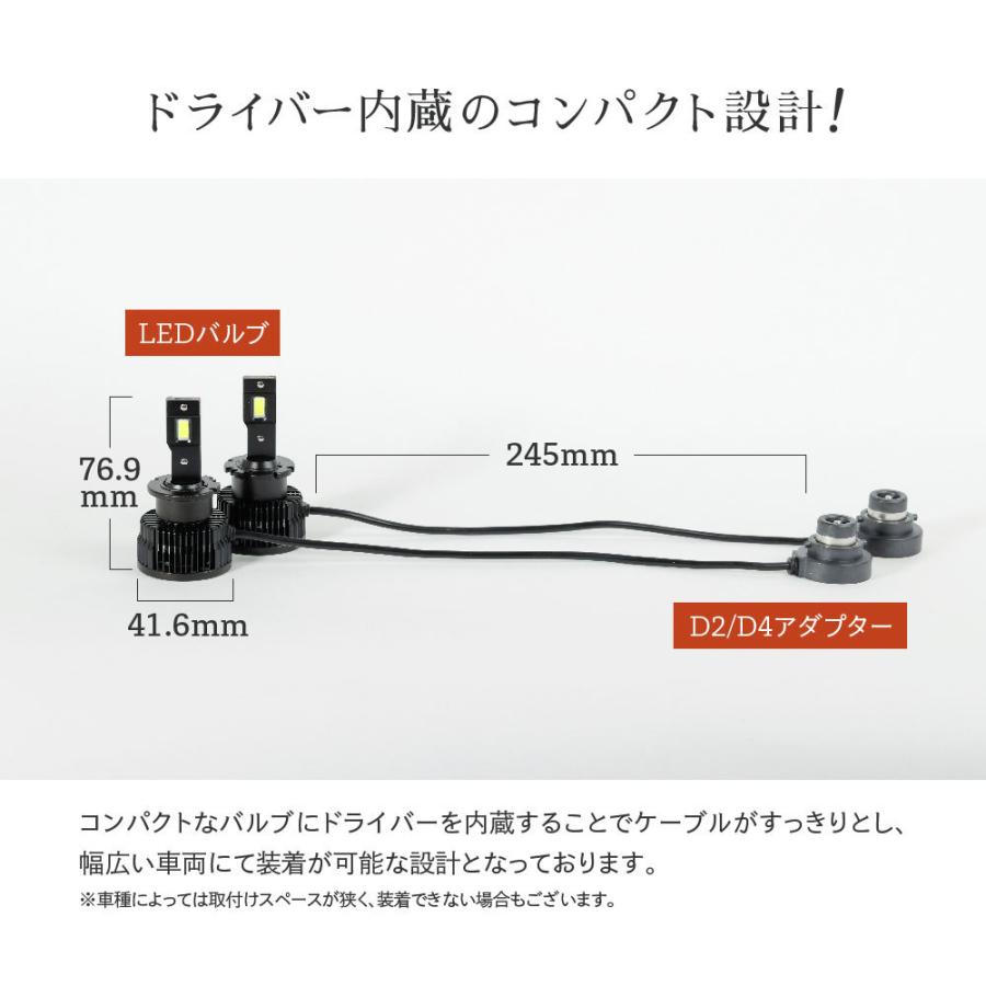 Hid屋 Ledヘッドライト D2s D2r D4s D4r 120lm 6500k ホワイト 35w 2本1セット 車検対応 加工不要 純正hid を簡単led化 Dシリーズ Lhdb2 Hid屋 通販 Yahoo ショッピング