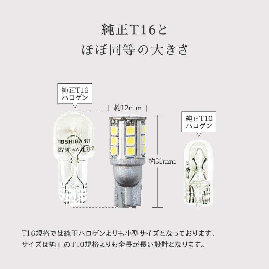 爆光 高耐久 LED T10 T16 ホワイト ポジション バックランプ　06