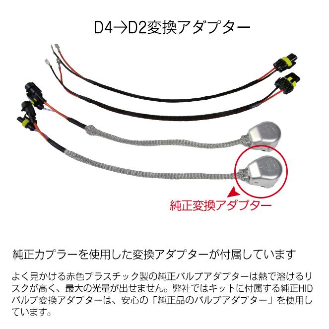 70W パワーアップ HIDキット D2C D2R D2S D4R D4S 6000k 8000k 12000k 純正変換アダプター付 フィリップス製グラスジャケット採用 オスラム社同様PEI採用 HID屋｜tradingtrade｜13