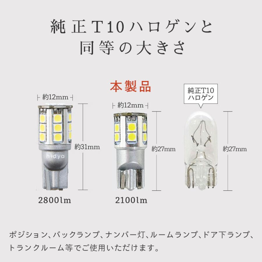 爆光 高耐久 LED T10 T16 ホワイト ポジション バックランプ　04