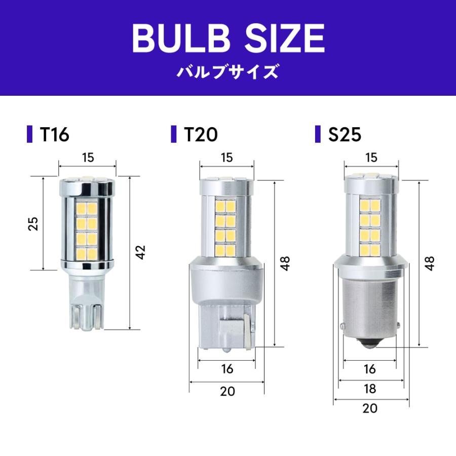 HID屋 T16 T20 S25 LED バックランプ 11990lx 爆光 特注の明るいLED 40