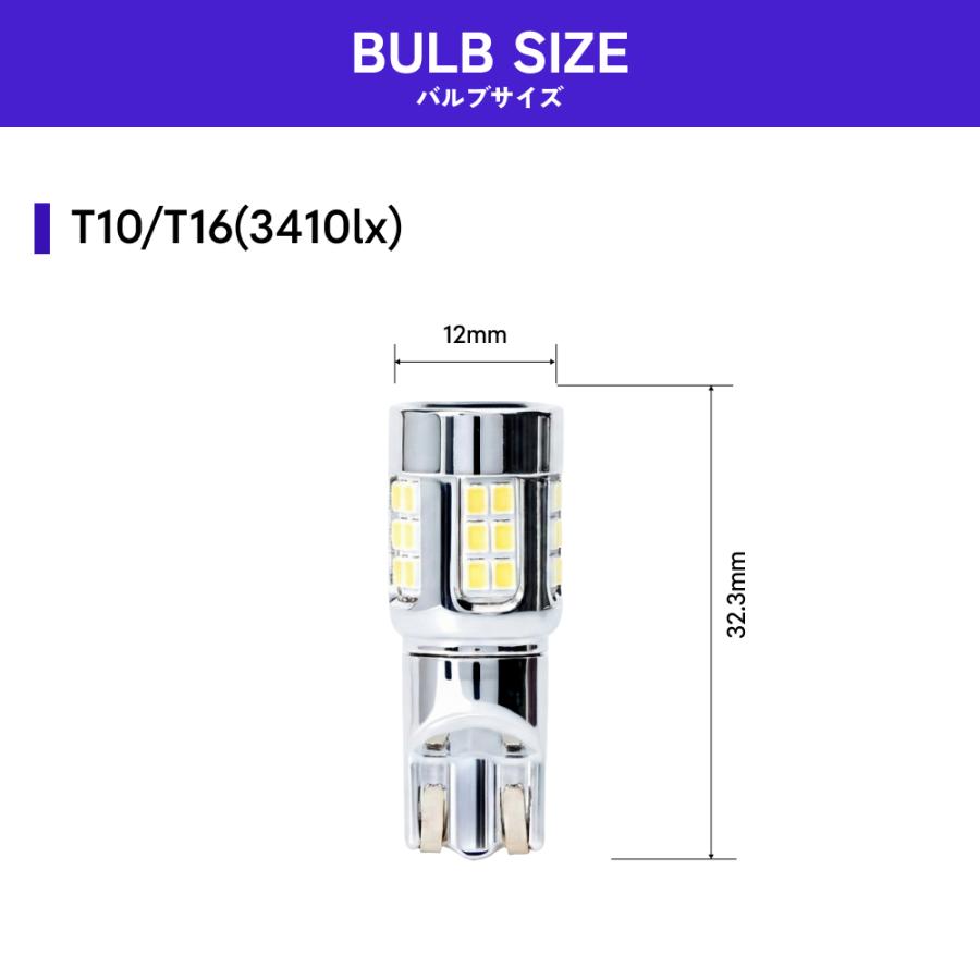 HID屋 T10 3410lx LED T10/T16 バックランプ ポジションランプ 爆光