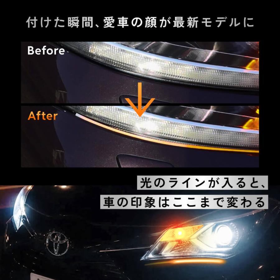 HID屋 LED シーケンシャル ウインカー 流れるウインカー 単色 LEDテープ ライト 60cm 2本セット シリコン 防水 車用 流水 カスタム 車検対応 | HID屋 | 03