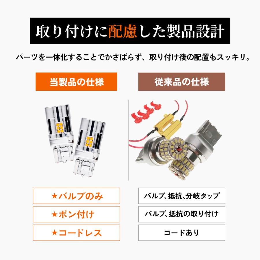 HID屋 爆買 T20 LED ウインカー アンバー 3000lm ハイフラ防止抵抗内蔵