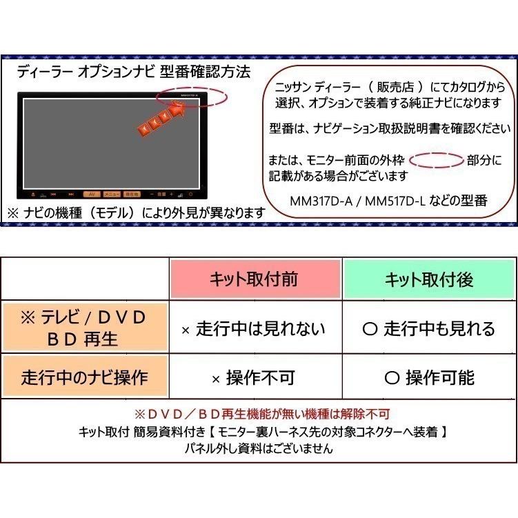 MM520D-L セレナ ニッサン 走行中 テレビナビ操作 TVキット ナビ