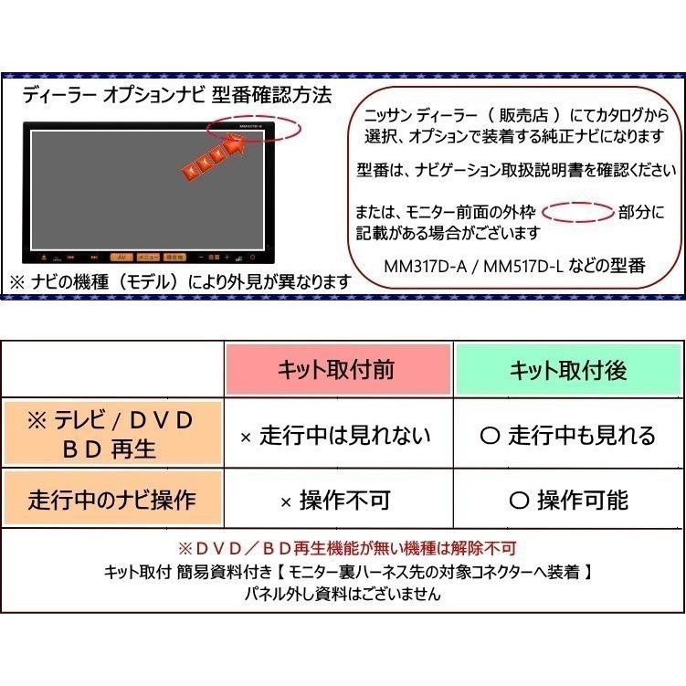 Mm3d L キックス ニッサン 走行中 テレビナビ操作 ｔｖキット ナビキット 直輸入品激安 純正 解除 日産 Nissan テレビキット ｄｖｄ ディーラーオプションナビ