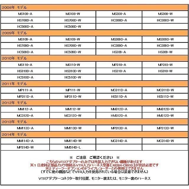 MS108-A ニッサン ＶＴＲアダプター 外部入力 2009 日産 純正 ディーラーオプションナビ iPhone 地デジ 外部機器 接続｜traditional｜05