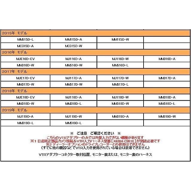 MM316D-W ニッサン VTRアダプター 外部入力 2016 日産 純正