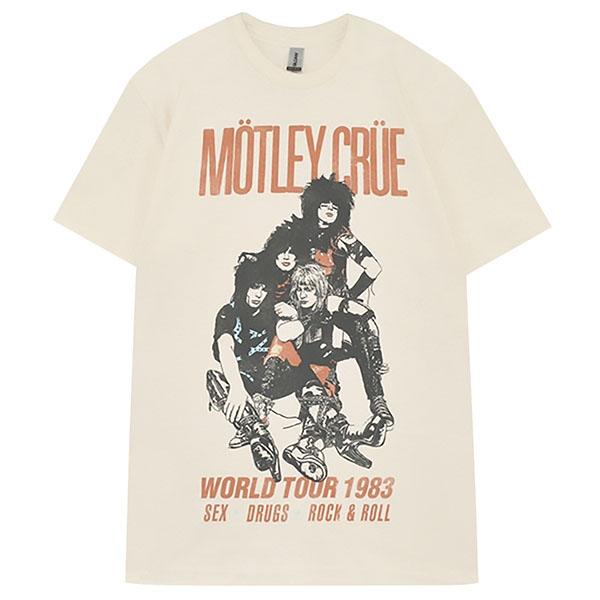 MOTLEY CRUE モトリークルー Vintage World Tour 1983 Tシャツ NATURAL