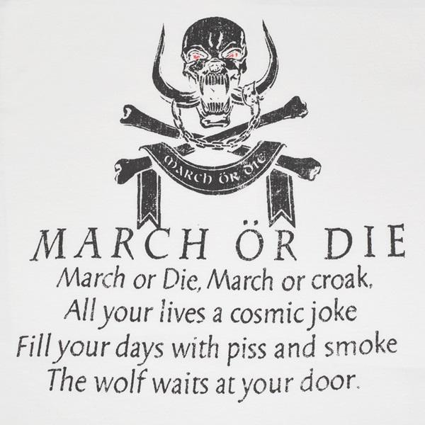T-Shirt Officiel Motorhead 'March Or Die' Lyrics - Homme/Unisexe Noir - Logo Du Groupe, Coton Doux