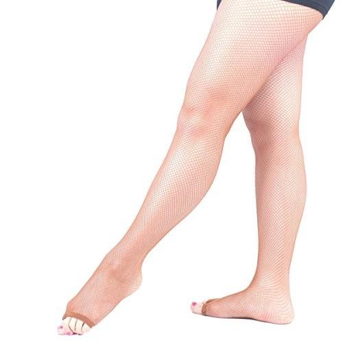 Pitping ダンス用 網タイツ つま先なし 網ストッキング ダンスタイツ オープントゥ ストレッチ ブラック ピンク