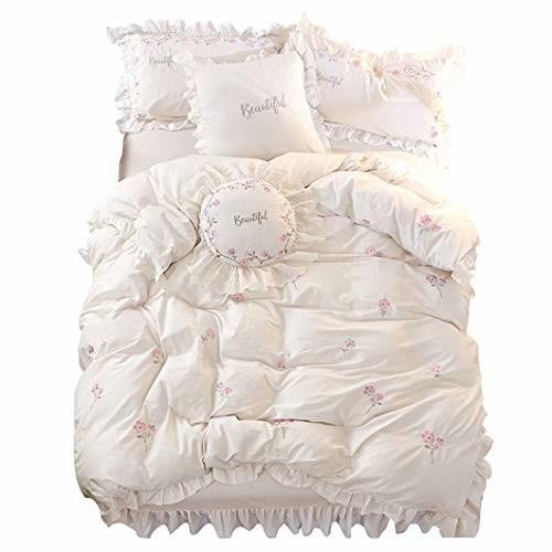 希少 姫系 掛け布団カバー3点セット シングル 綿 コットン ホワイト 白 刺繍 花柄 おしゃれ かわいい 爽やか 3サイ 安いそれに目立つ Homeofmalones Com