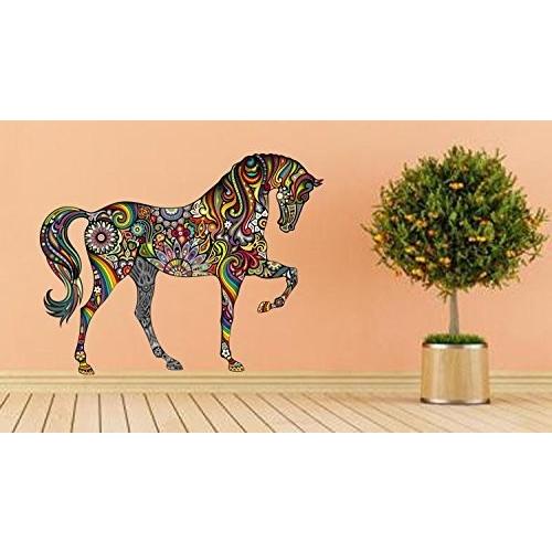 Star Moon Moo ウォールステッカー 馬 華々しいウマ インド風 オシャレ かわいい 部屋 壁飾り 壁 壁紙 彩色 アート クロスタウンストア 通販 Yahoo ショッピング