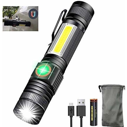 懐中電灯 Led ライト 充電式 Cob作業灯 マグネットテール ズーム式 4モード 強力 軍用 超高輝度 フラッシュ クロスタウンストア 通販 Yahoo ショッピング