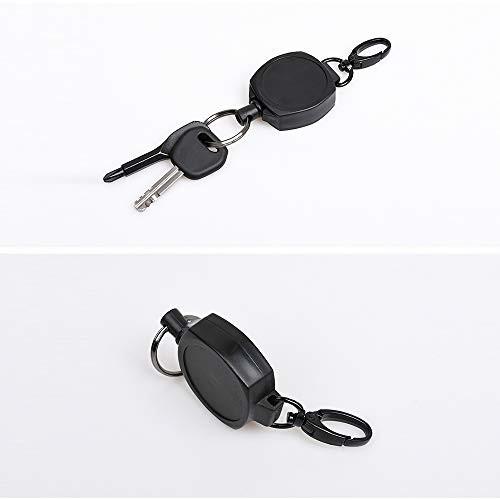 キーリール 強力リールキーホルダー ワイヤー リール アウトドア 伸縮55cmスチールワイヤー 紛失防止 ブラッ クロスタウンストア 通販 Yahoo ショッピング
