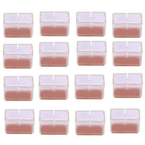 フェルトシリコンフロアプロテクター付き16個の長方形の椅子レッグキャップ滑り止めは 傷の家具の足カバ