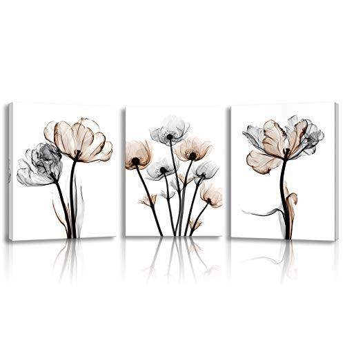 訳ありセール格安 3パネル抽象的なパッチワーク絵画壁アート 花 植物装飾 インクの花 インク塗装 アートパネル モダン キャン 激安ブランド Www Technet 21 Org