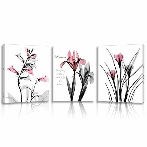 超特価激安 3パネル抽象的なパッチワーク絵画壁アート 花 植物装飾 インクの花 インク塗装 アートパネル モダン キャン 偉大な Atempletonphoto Com