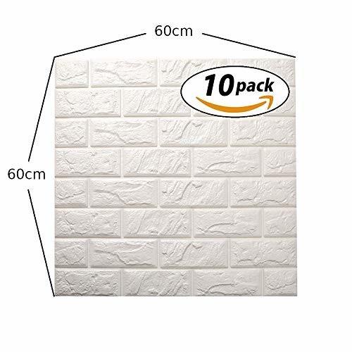 高い素材 Isl ウォールステッカー ヴィンテージレンガ調 白 3dクッション壁紙 60cm 60cm 10枚セット 高速配送 Www Technet 21 Org