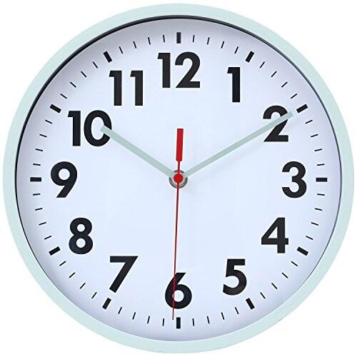 不二貿易 掛け時計 【正規品】 直径25.4cm ライトブルー 日本最級 スイープ 53588 静音 連続秒針 ミーナ