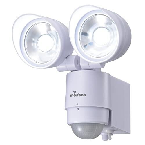 OHM LEDセンサーライト 乾電池式 2灯 LS-BH22F4-W 07-8215|trafstore|02
