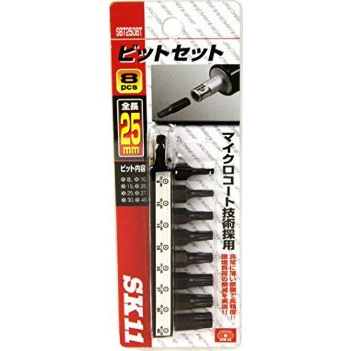 SK11 25mm 穴あきヘックスローブ ビットセット 8Pcs T8~T40 SBT2508T｜trafstore｜02