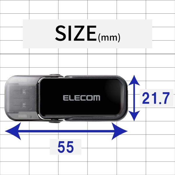 エレコム USBメモリ 64GB USB3.0 3.1 (Gen1) なくさないキャップ ブラック MF-FCU3064GBK｜trafstore｜07