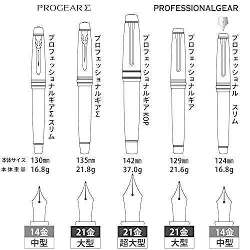 セーラー万年筆 万年筆 プロフェッショナルギア スリム 銀 ブラック 中字 11-1222-420｜trafstore｜05