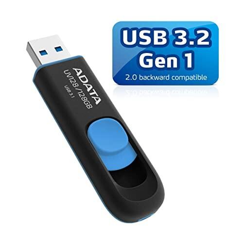 ADATA Technology USB3.0直付型フラッシュメモリー DashDrive UV128 128GB (ブラック+ブルー) AUV128-128G-RBE｜trafstore｜06