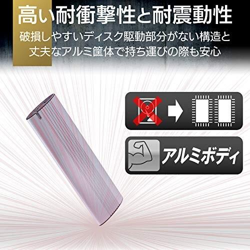 エレコム 外付けSSD ポータブル USB3.2(Gen2)対応 Type-C 1TB PS5/PS4