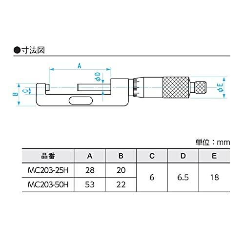 高品質特価品 新潟精機 SK ハブマイクロメーター 25-50mm MC203-50H