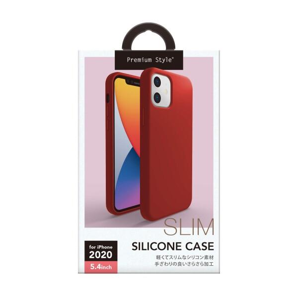 Premium Style iPhone 12 mini用 シリコンスリムケース レッド PG-20FSC02RD｜trafstore｜02