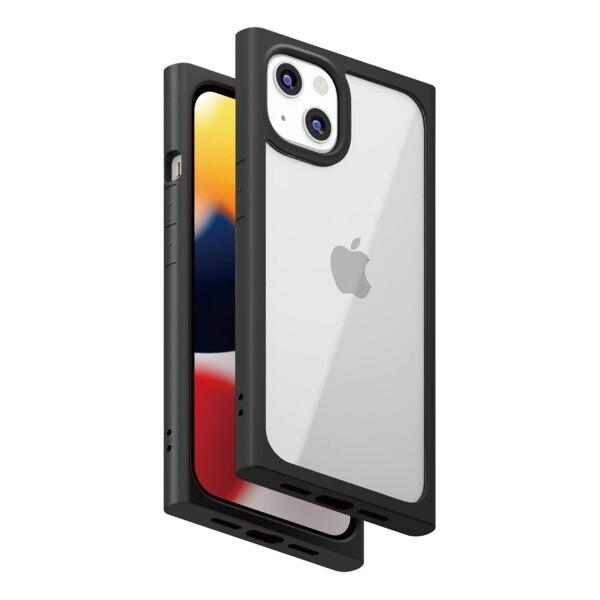 Premium Style iPhone 13用 ガラスタフケース スクエアタイプ ブラック PG-21KGT05BK｜trafstore｜08